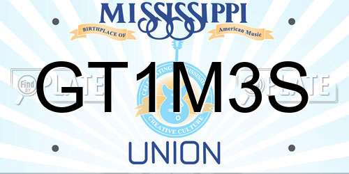 GT1M3S Mississippi License Plate