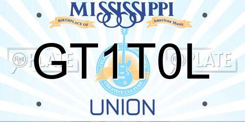 GT1T0L Mississippi License Plate