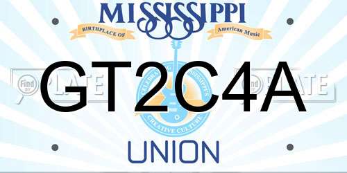 GT2C4A Mississippi License Plate
