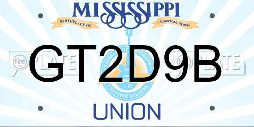 GT2D9B Mississippi License Plate