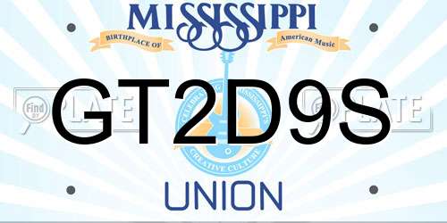 GT2D9S Mississippi License Plate