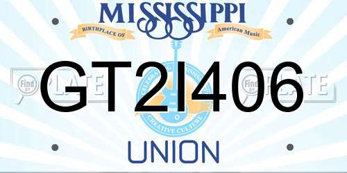 GT2I406 Mississippi License Plate