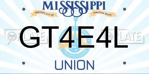 GT4E4L Mississippi License Plate
