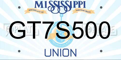 GT7S500 Mississippi License Plate