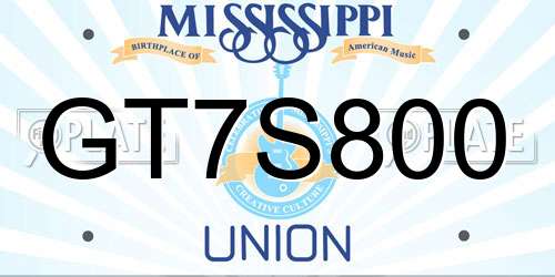 GT7S800 Mississippi License Plate