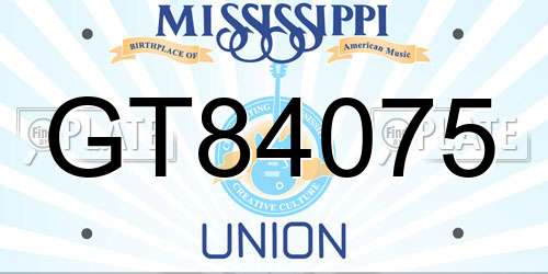 GT84075 Mississippi License Plate