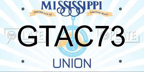 GTAC73 Mississippi License Plate