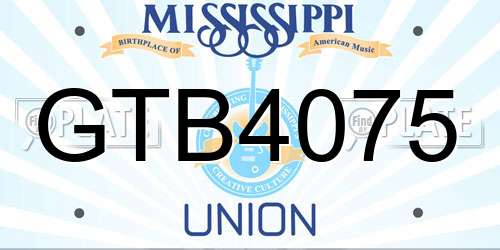 GTB4075 Mississippi License Plate