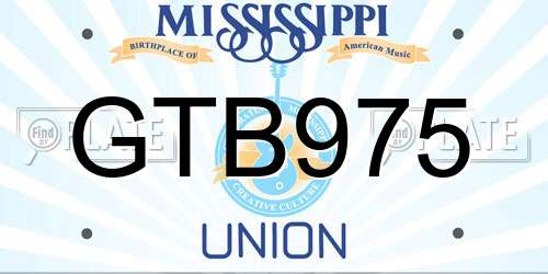 GTB975 Mississippi License Plate