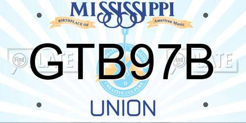 GTB97B Mississippi License Plate
