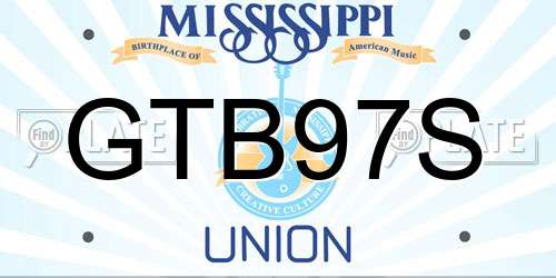 GTB97S Mississippi License Plate