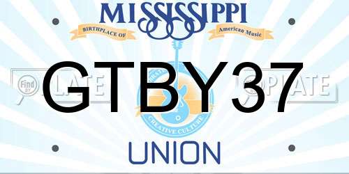 GTBY37 Mississippi License Plate