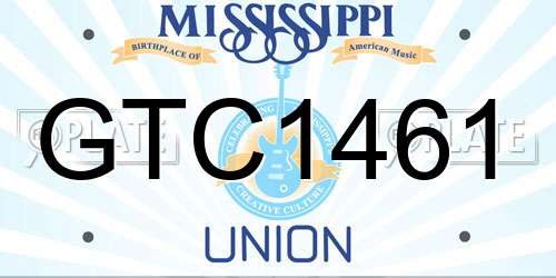 GTC1461 Mississippi License Plate