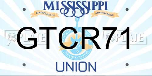 GTCR71 Mississippi License Plate