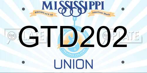 GTD202 Mississippi License Plate