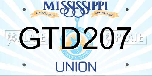 GTD207 Mississippi License Plate