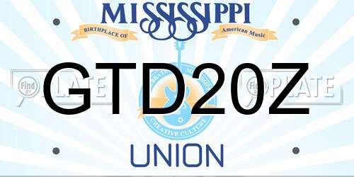 GTD20Z Mississippi License Plate