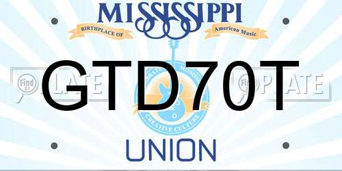 GTD70T Mississippi License Plate