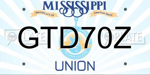 GTD70Z Mississippi License Plate