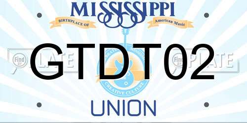 GTDT02 Mississippi License Plate