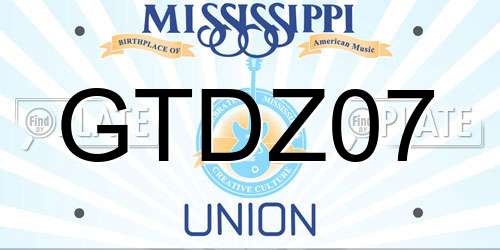 GTDZ07 Mississippi License Plate