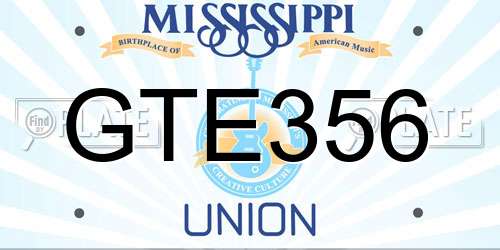 GTE356 Mississippi License Plate