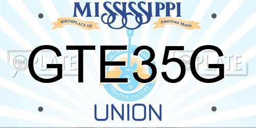 GTE35G Mississippi License Plate