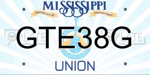 GTE38G Mississippi License Plate