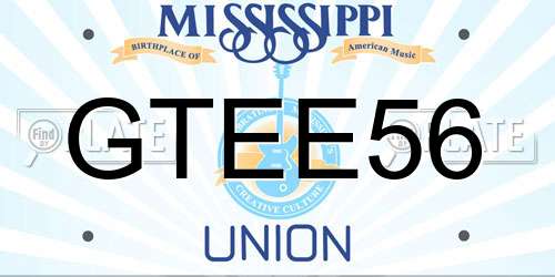 GTEE56 Mississippi License Plate
