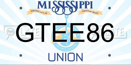GTEE86 Mississippi License Plate