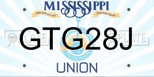 GTG28J Mississippi License Plate