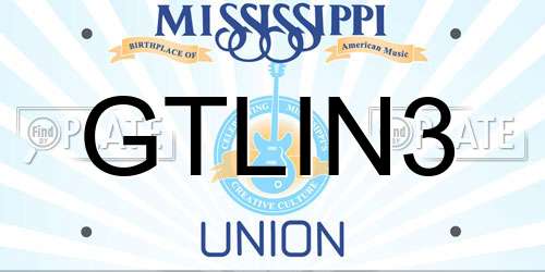 GTLIN3 Mississippi License Plate