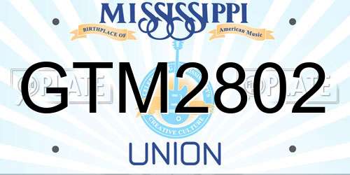 GTM2802 Mississippi License Plate