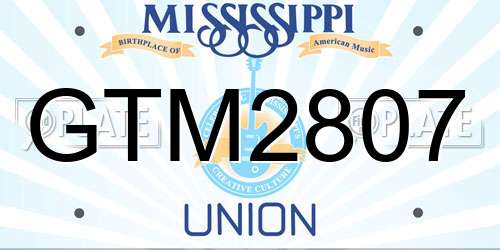 GTM2807 Mississippi License Plate
