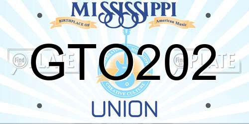 GTO202 Mississippi License Plate