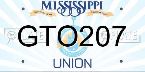 GTO207 Mississippi License Plate