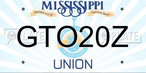 GTO20Z Mississippi License Plate