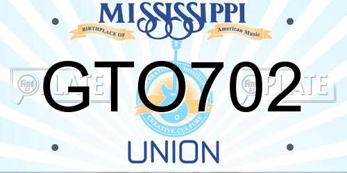 GTO702 Mississippi License Plate
