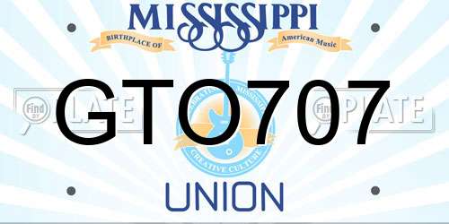 GTO707 Mississippi License Plate