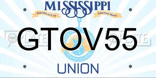 GTOV55 Mississippi License Plate