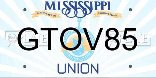 GTOV85 Mississippi License Plate