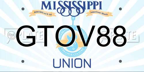 GTOV88 Mississippi License Plate