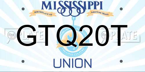 GTQ20T Mississippi License Plate
