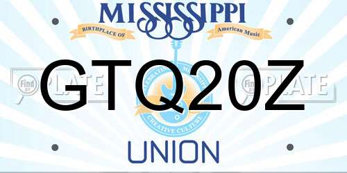 GTQ20Z Mississippi License Plate