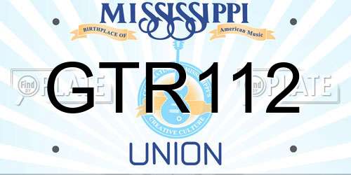 GTR112 Mississippi License Plate