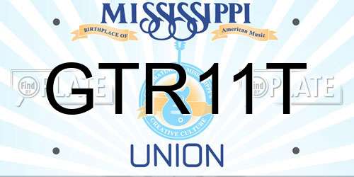 GTR11T Mississippi License Plate
