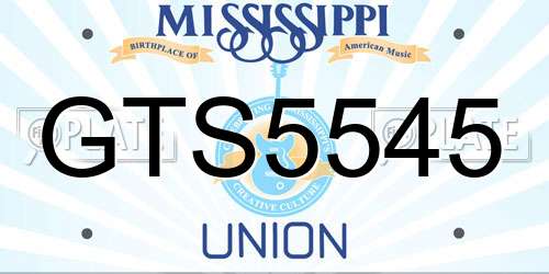 GTS5545 Mississippi License Plate