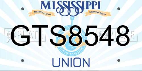 GTS8548 Mississippi License Plate
