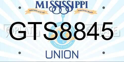 GTS8845 Mississippi License Plate