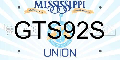 GTS92S Mississippi License Plate